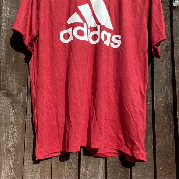 NEW! ADIDAS Climalite Size L Men’s Red Short Sleeve T-Shirt Activewear Sports - Picture 5 of 10